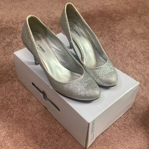 Sparkly Silver Glitter High Heels